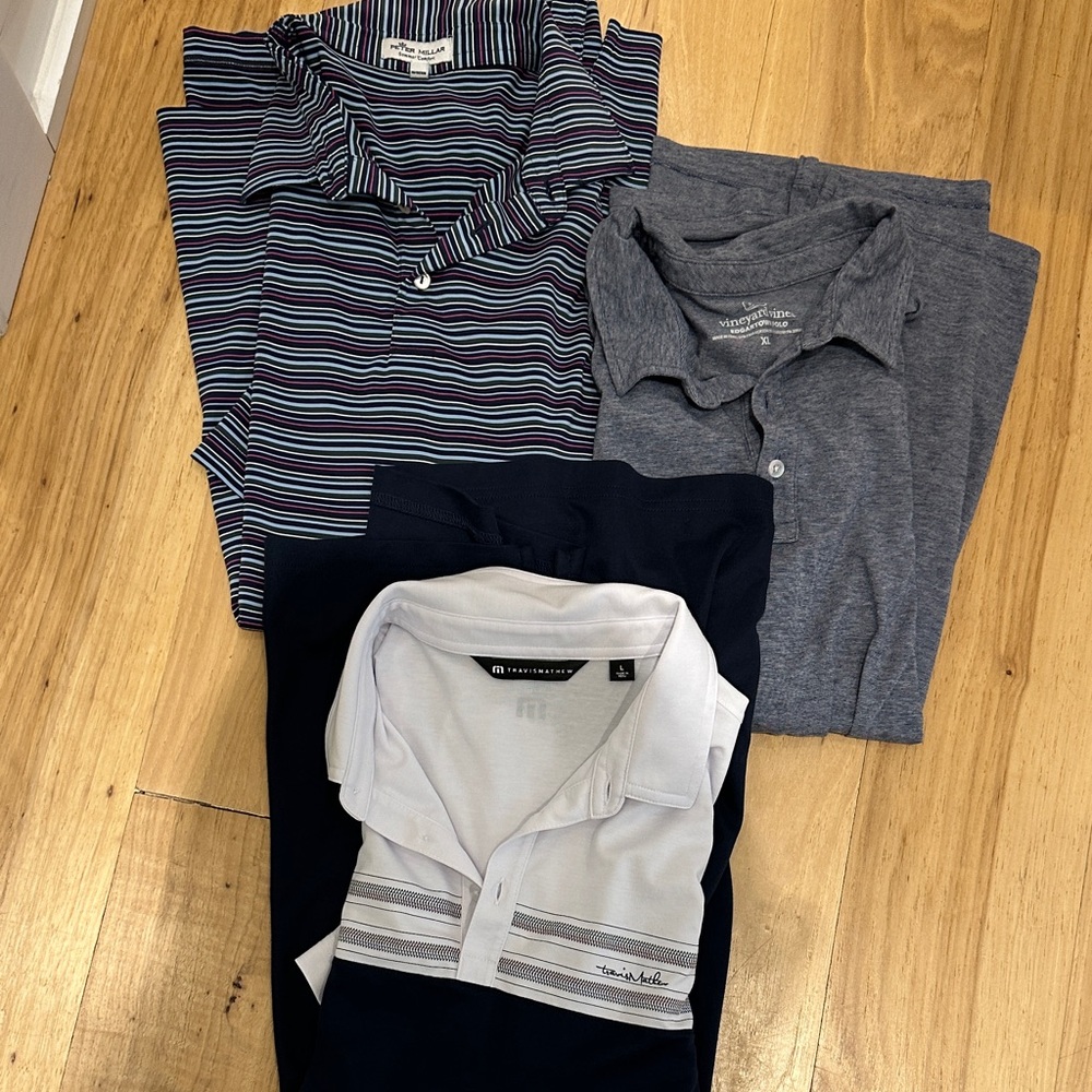 Peter Millar Navy and Gray Polo Shirt Set